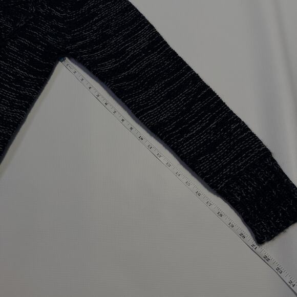 Projek Raw Sweater Mens Large Black Gray Hooded Toggle Cable Knit Pullover Warm - Picture 10 of 11